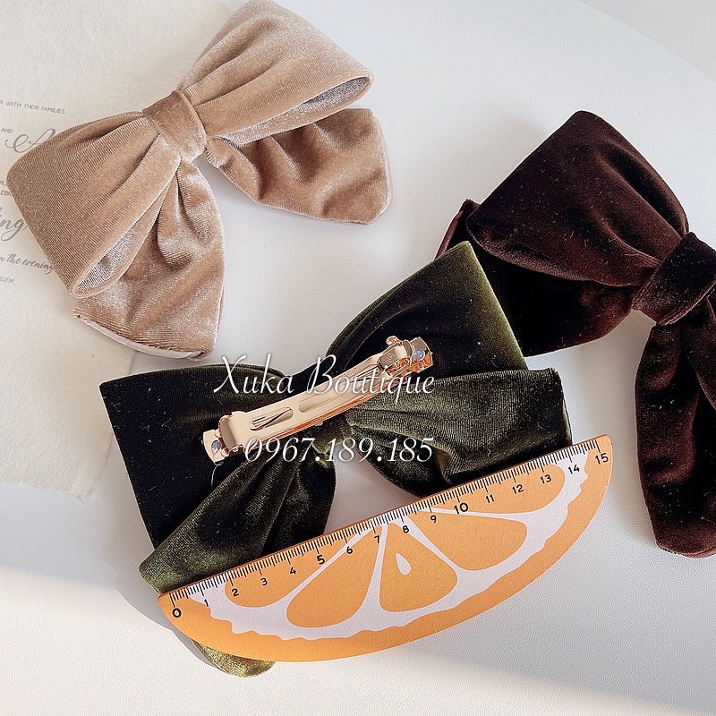 Kẹp Tóc Nơ Nhung Mẹ Con, Băng Đô Cài Tóc Cao Cấp Gắn Nơ Nhung, Kẹp Tóc Phái Nữ [ẢNH THẬT]