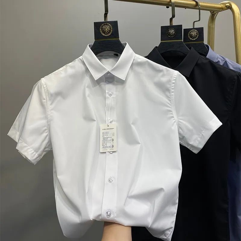 Áo sơ mi nam NGẮN TAY cao cấp - Chất liệu lụa , không nhăn, thoáng mát, thấm hút mồ hôi(SML) | BigBuy360 - bigbuy360.vn