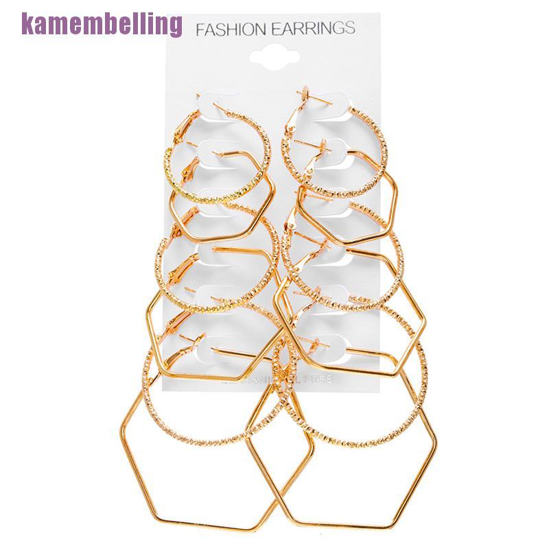 Bông Tai Hình Tròn Màu Vàng / Bạc Phong Cách Vintage Thời Trang Cho Nữ