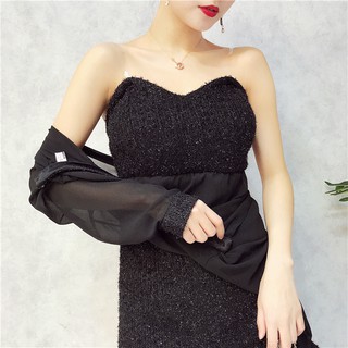 Set váy đen kim sa (có sẵn)