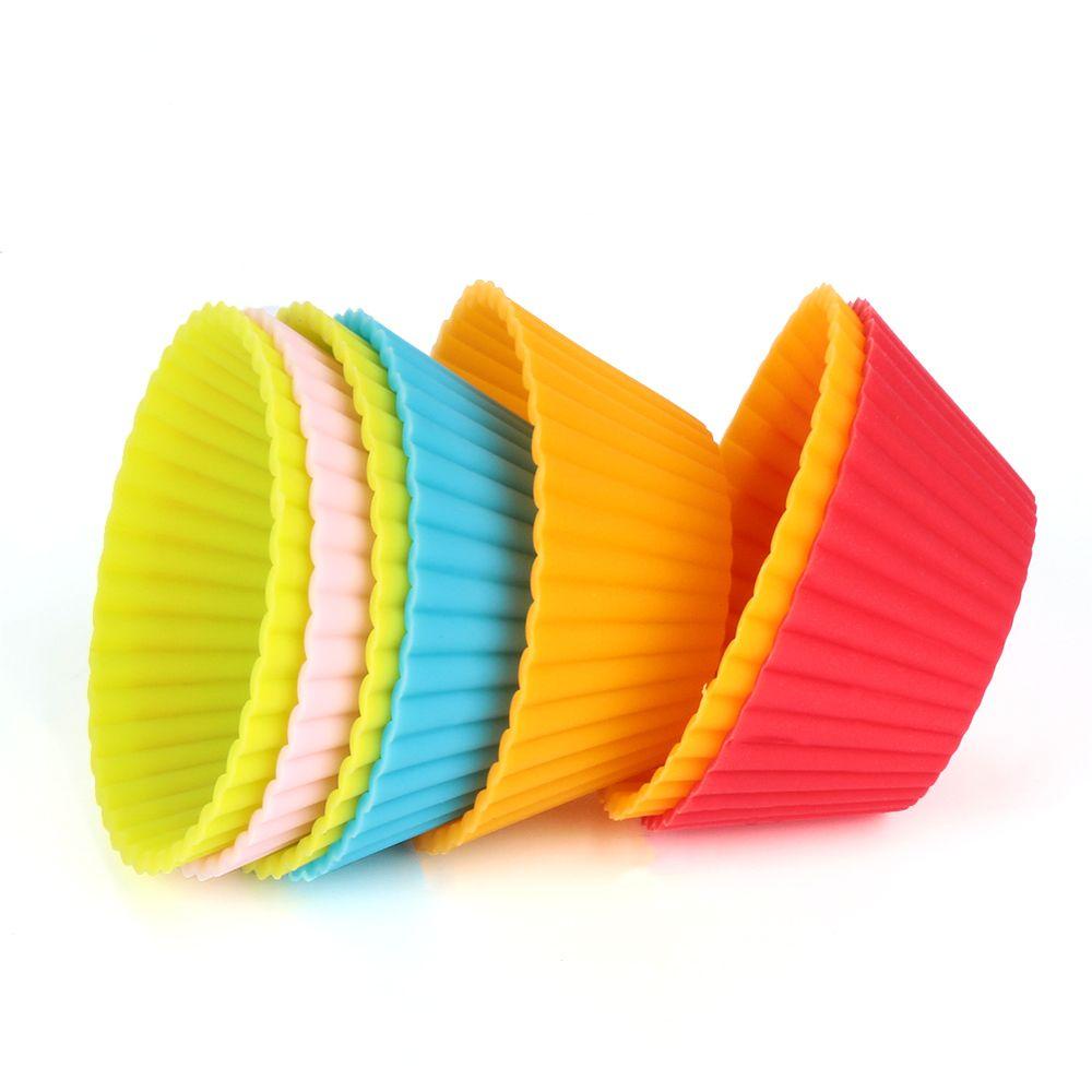 YNATURAL Set 12 / 24 Khuôn Silicone TạO HìNh LàM BáNh Cupcake TiệN DụNg