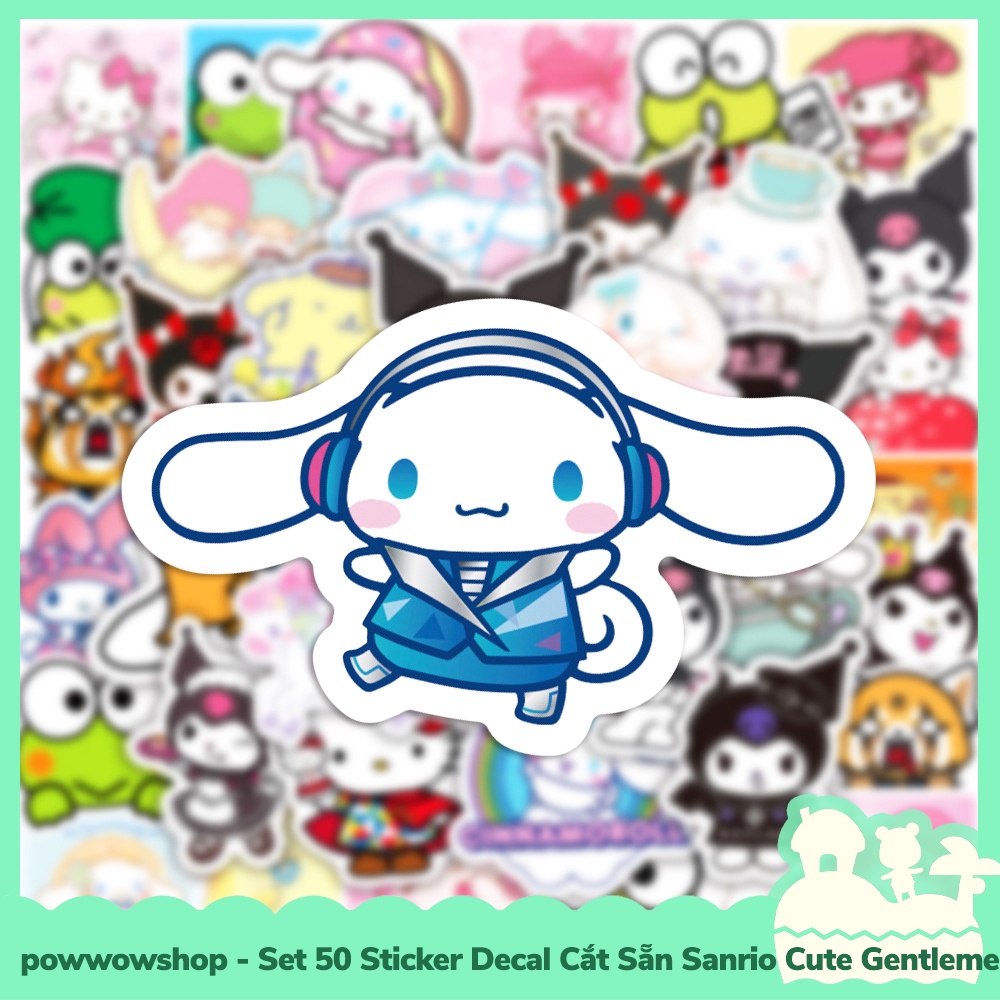 [Sẵn VN - Hỏa Tốc] Set 50 Sticker Mini Decal Dán Trang Trí Vật Dụng Mẫu Sanrio Family Cute Gentlement