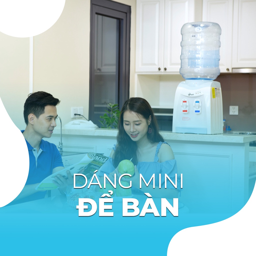 Máy nước uống nóng lạnh mini để bàn 2 vòi FUJIE nhập khẩu tự ngắt tiết kiệm điện - Hàng chính hãng bảo hành 2 năm