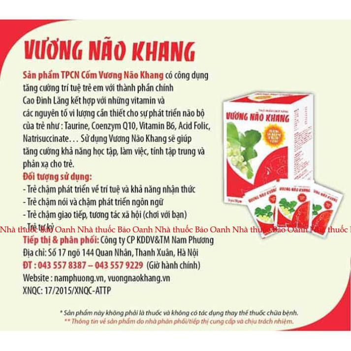 Vương Não Khang hộp 30 gói, mua 6 tặng 1, giúp tăng cường trí tuệ cho bé- Cốm trí não, giúp bé tập trung, giảm tăng động