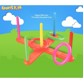 Hoop Ring Toss Plastic Ring Toss Quoits Garden Game Pool Toy Outdoor Fun Set NEW