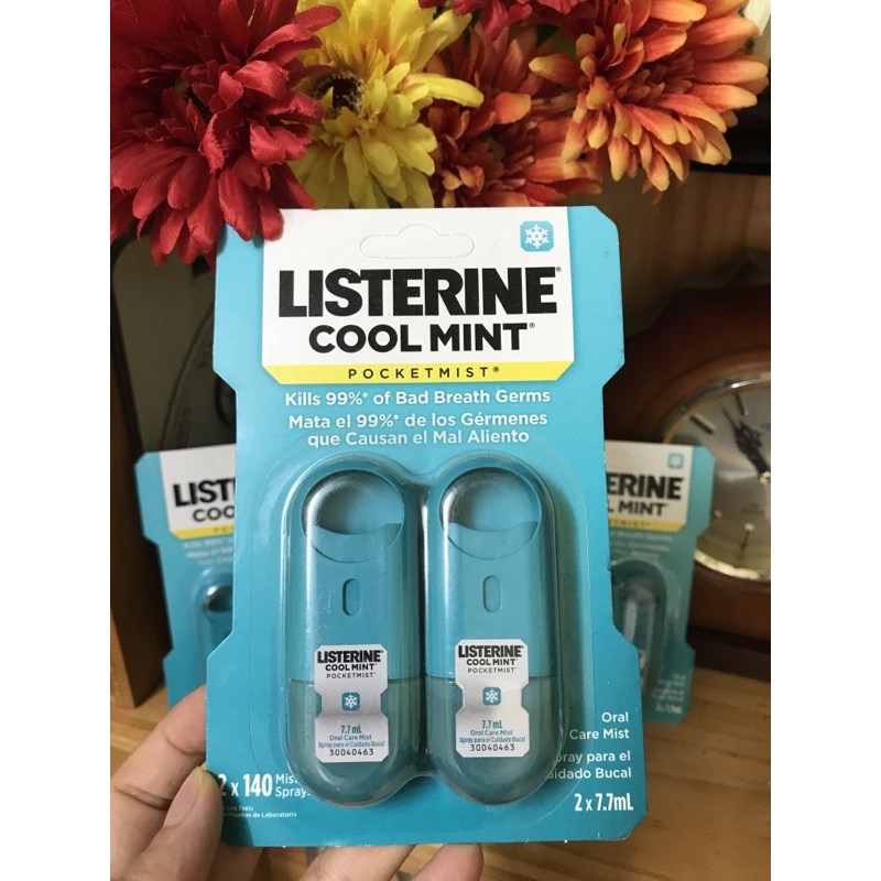 Xịt khử khuẩn vòm họng Listerine Pocketmist của Mỹ