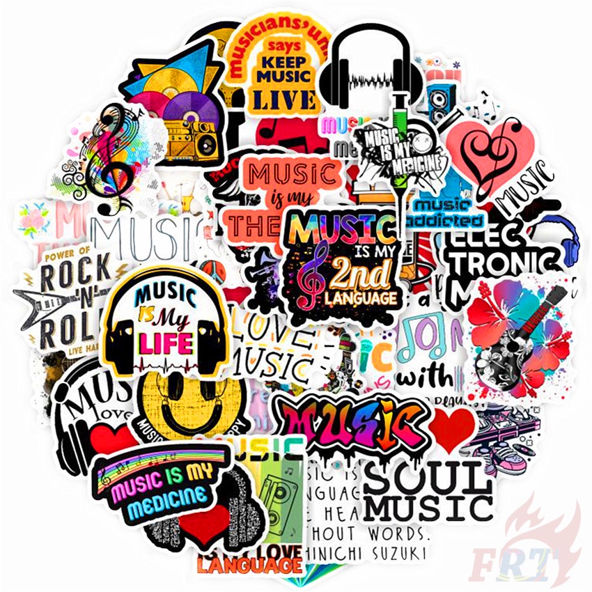 Set 50 / 50 Món Phụ Kiện Chuyên Dụng Chất Lượng Cao ❉ Hình Dán HipHop Rock Music Slang Series 01 ❉ Miếng Dán Đề Can Chống Nước Hỗn Hợp Thời Trang DIY