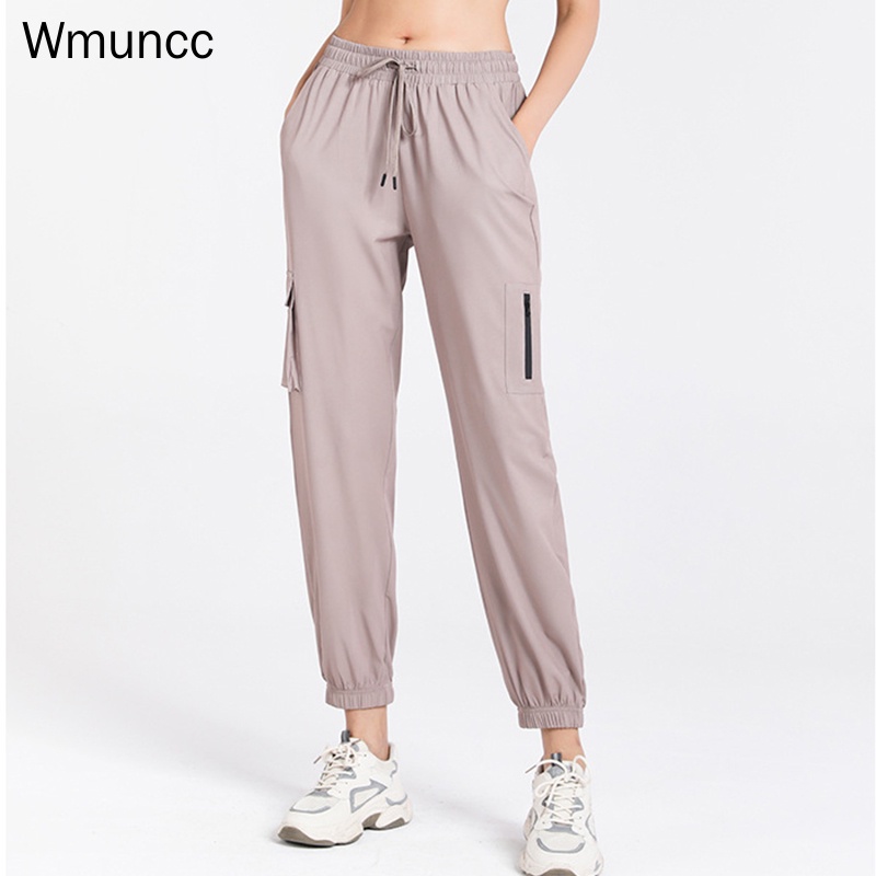 Wmuncc Quần Dài Thể Thao Ống Rộng Thoáng Khí Nhanh Khô Thời Trang Cho Nữ