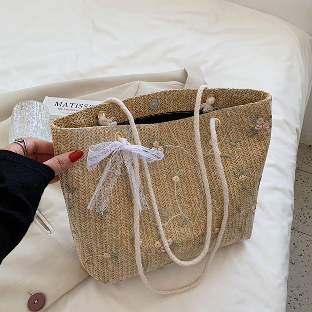 Túi Rơm Dệt Xách Tay Mùa Hè Cho Nữ