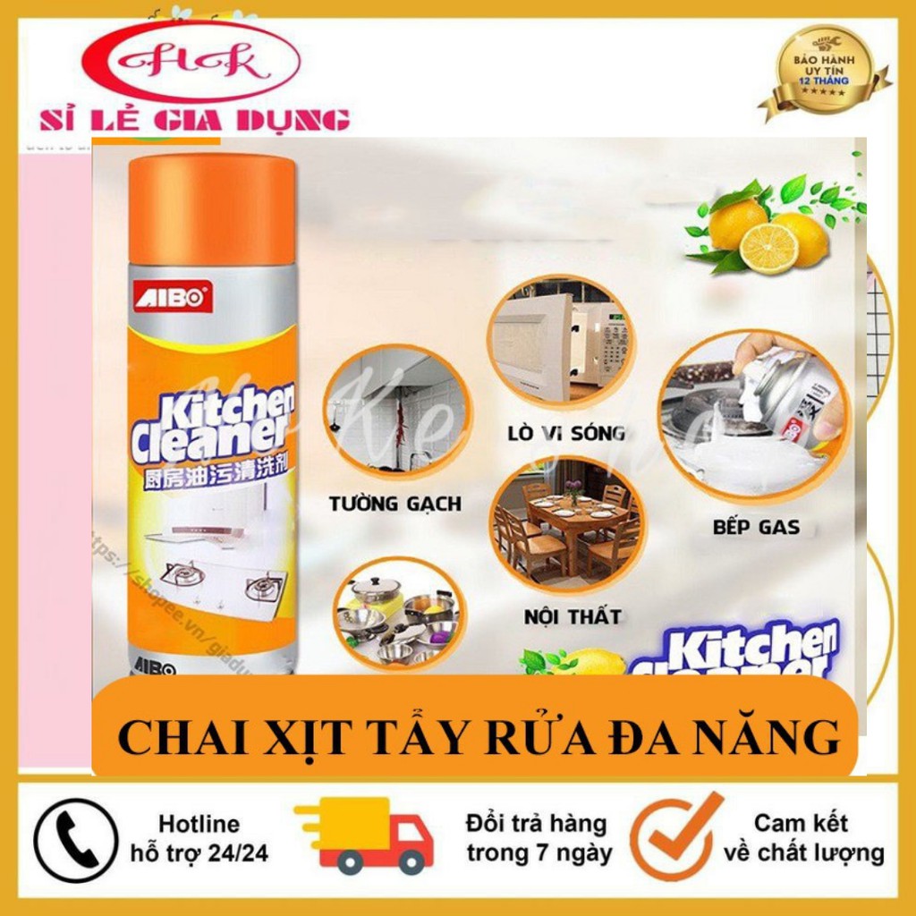 Bình xịt vệ sinh bếp bọt tuyết đa năng Kitchen Clear 500ml - Chai Vàng Cực Mạnh