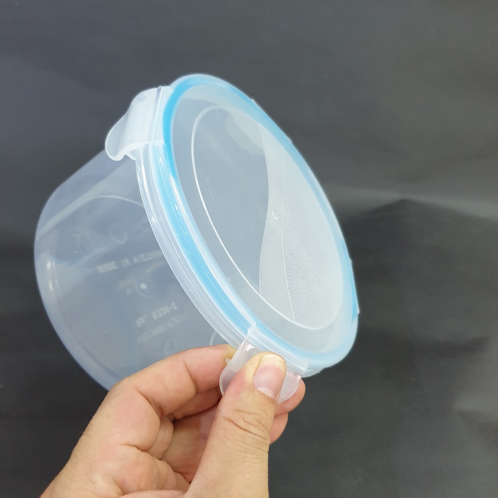 Hộp thực phẩm Chuẩn Xịn Việt Nhật, hộp đựng thức ăn để tủ lạnh loại cao cấp, hình tròn cỡ số 2, có nắp đạy chắc chắn