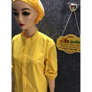 Quần áo công nhân vải kaki Nữ Đồ Bảo Hộ Lao Động Màu Vàng _ Hình Chụp Thật #0