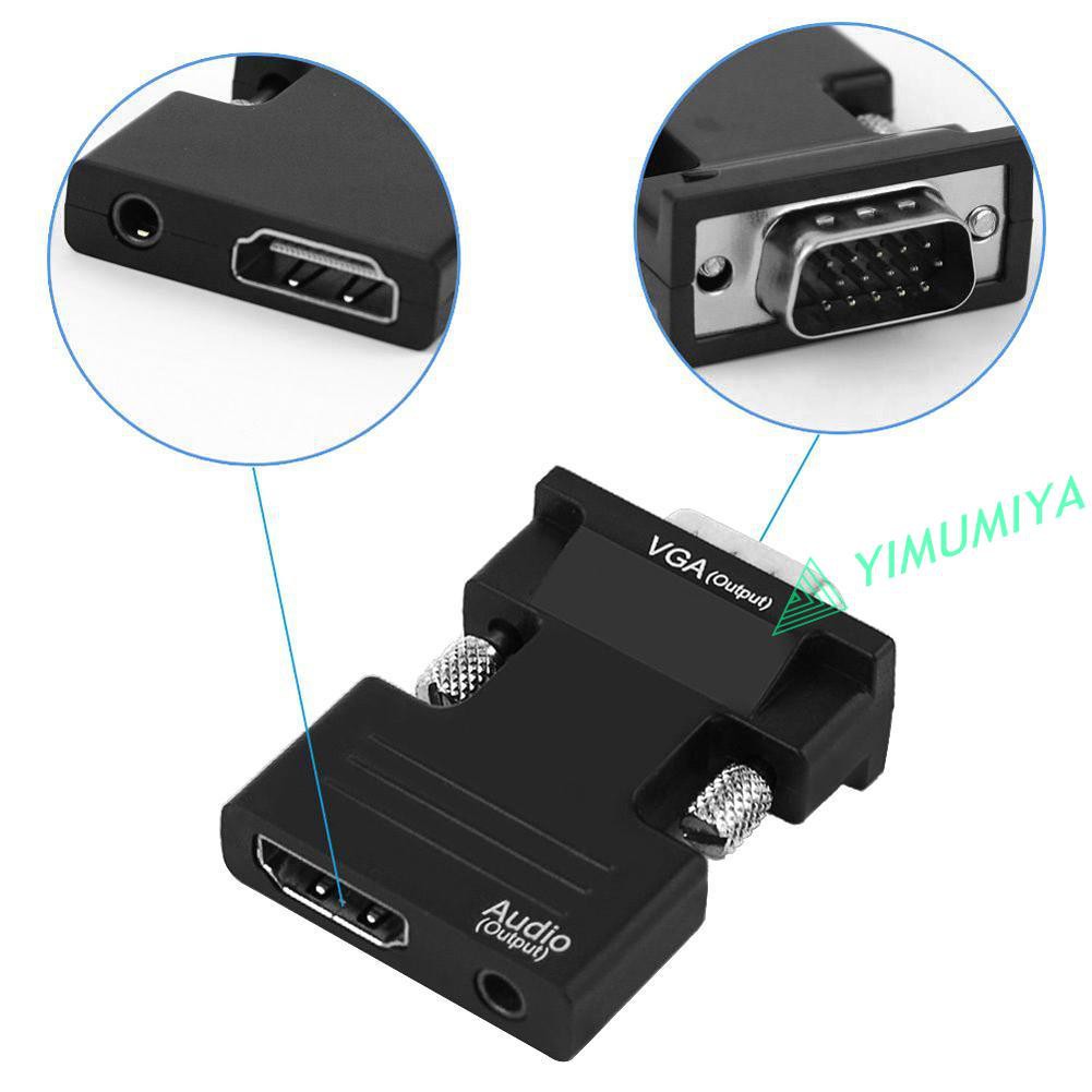 Đầu Chuyển Đổi Âm Thanh Từ Đầu Cắm Hdmi Sang Cổng Cắm Vga Hỗ Trợ Âm Thanh 1080p