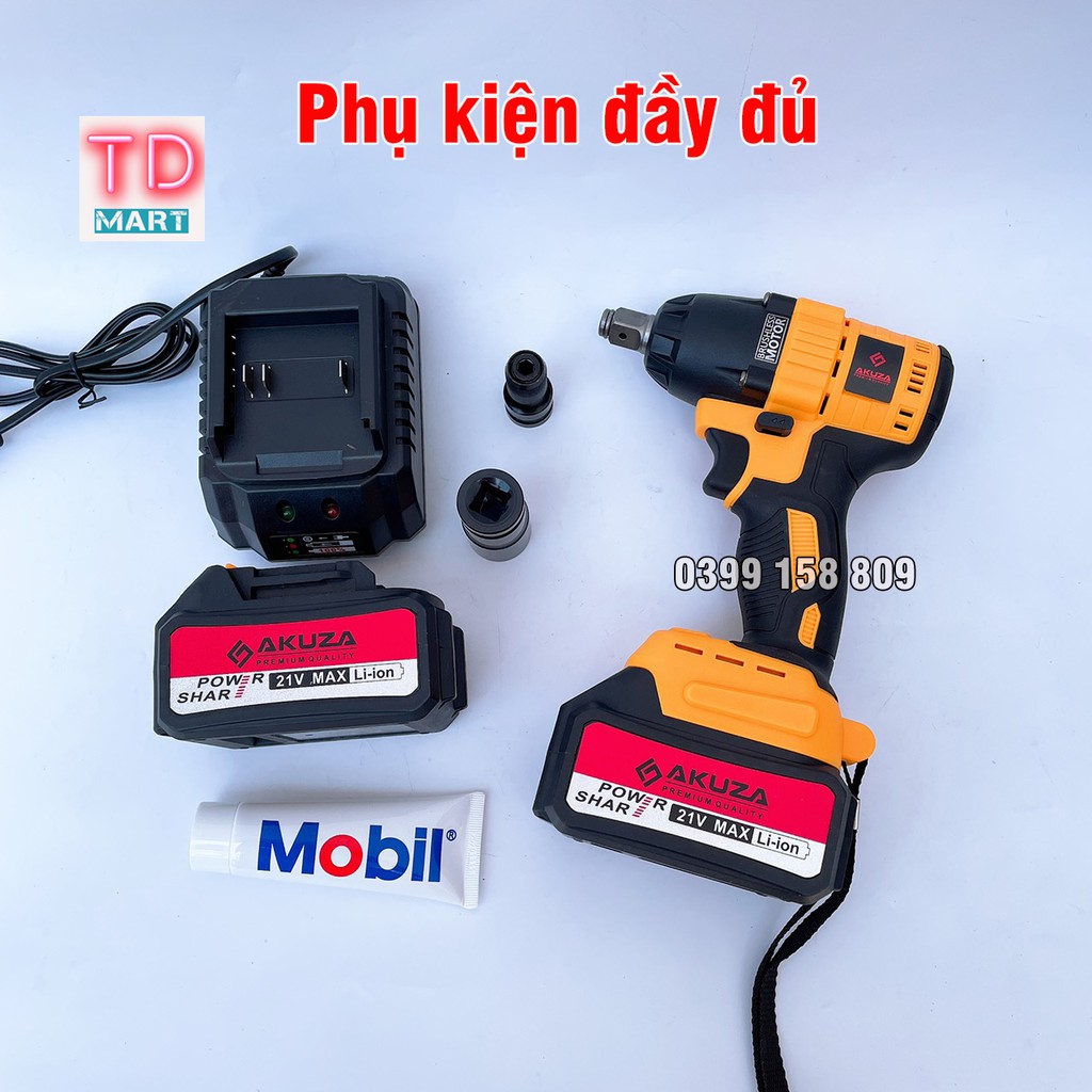 Máy Siết Bulong AKUZA 21V Max Không Chổi Than - 3 tốc độ [ Chính Hãng ]