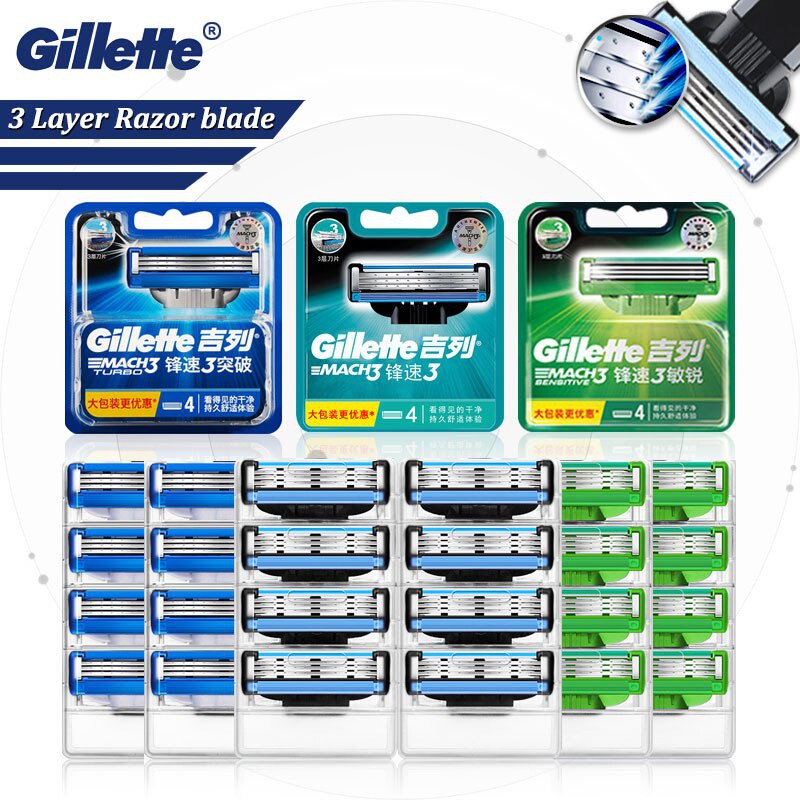 Lưỡi cạo râu Gillette Mach3 Turbo Vỉ 8 lưỡi