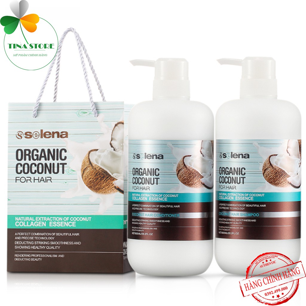 Miễn Ship🔥Cặp Dầu Gội Xả DỪA SELENA ORGANIC Ngăn Ngừa Rụng Tóc, Phục Hồi Tóc Khô Xơ, Hư Tổn, Ngăn Ngừa Gàu |  Chính Hãng | BigBuy360 - bigbuy360.vn