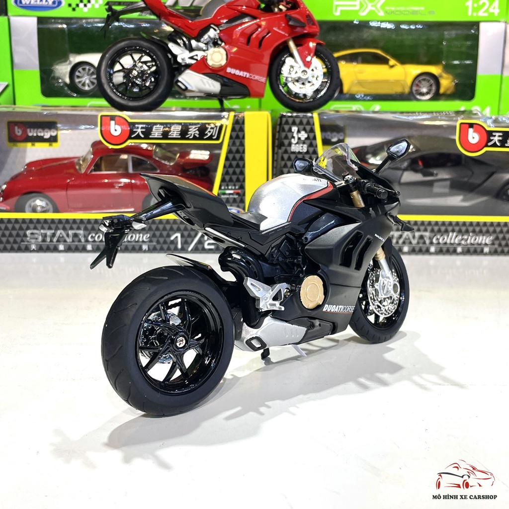 Mô hình xe Ducati V4s Corse tỉ lệ 1:12 HUAYI MODEL 2 màu
