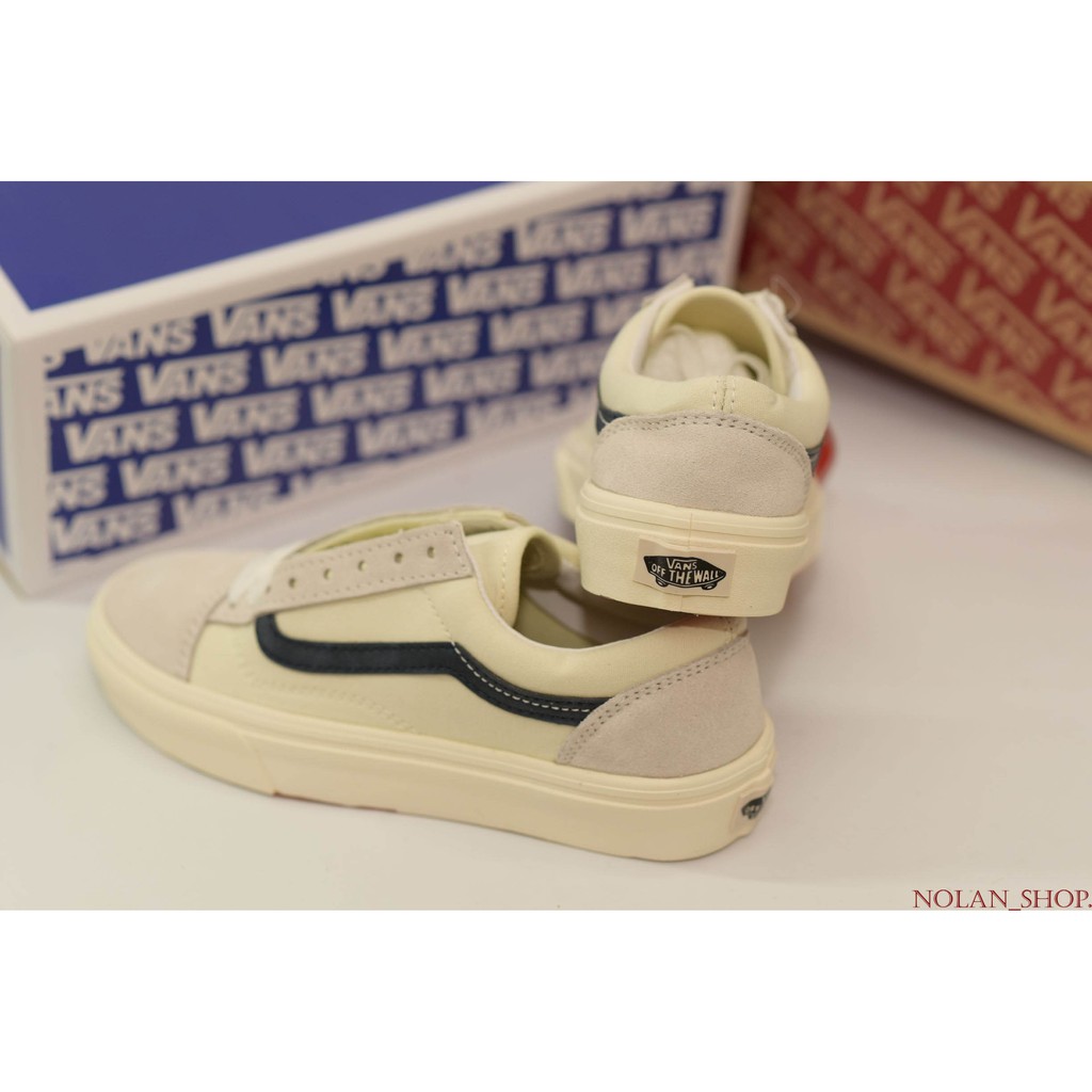 Giày Sneaker Vans Kelly Trắng Kẻ Navy