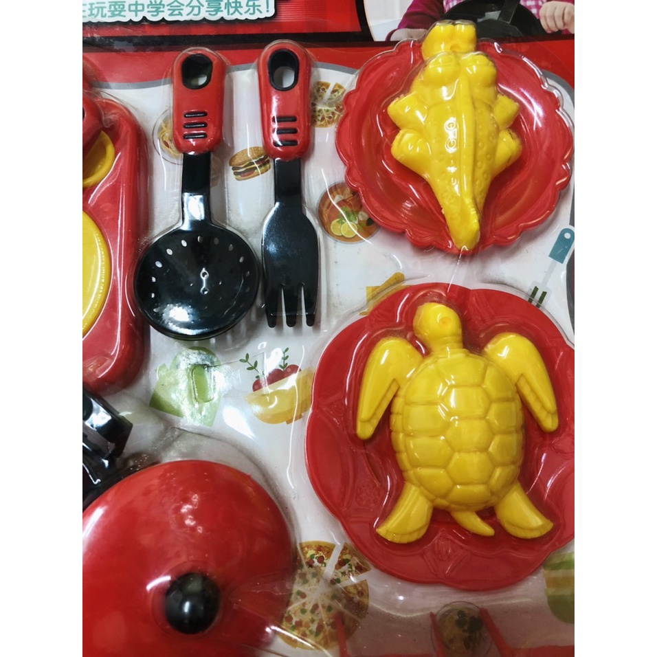 [Hàng mới về] Vỉ đồ chơi Nấu ăn đầy đủ Dụng cụ nấu nướng và Bàn tiệc