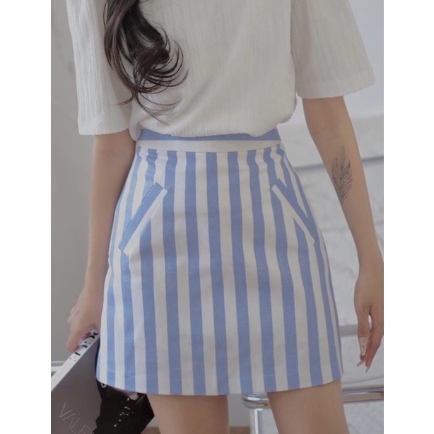 Quần váy A 2 túi sọc &quot; Yerin skort&quot; Ellyclothing