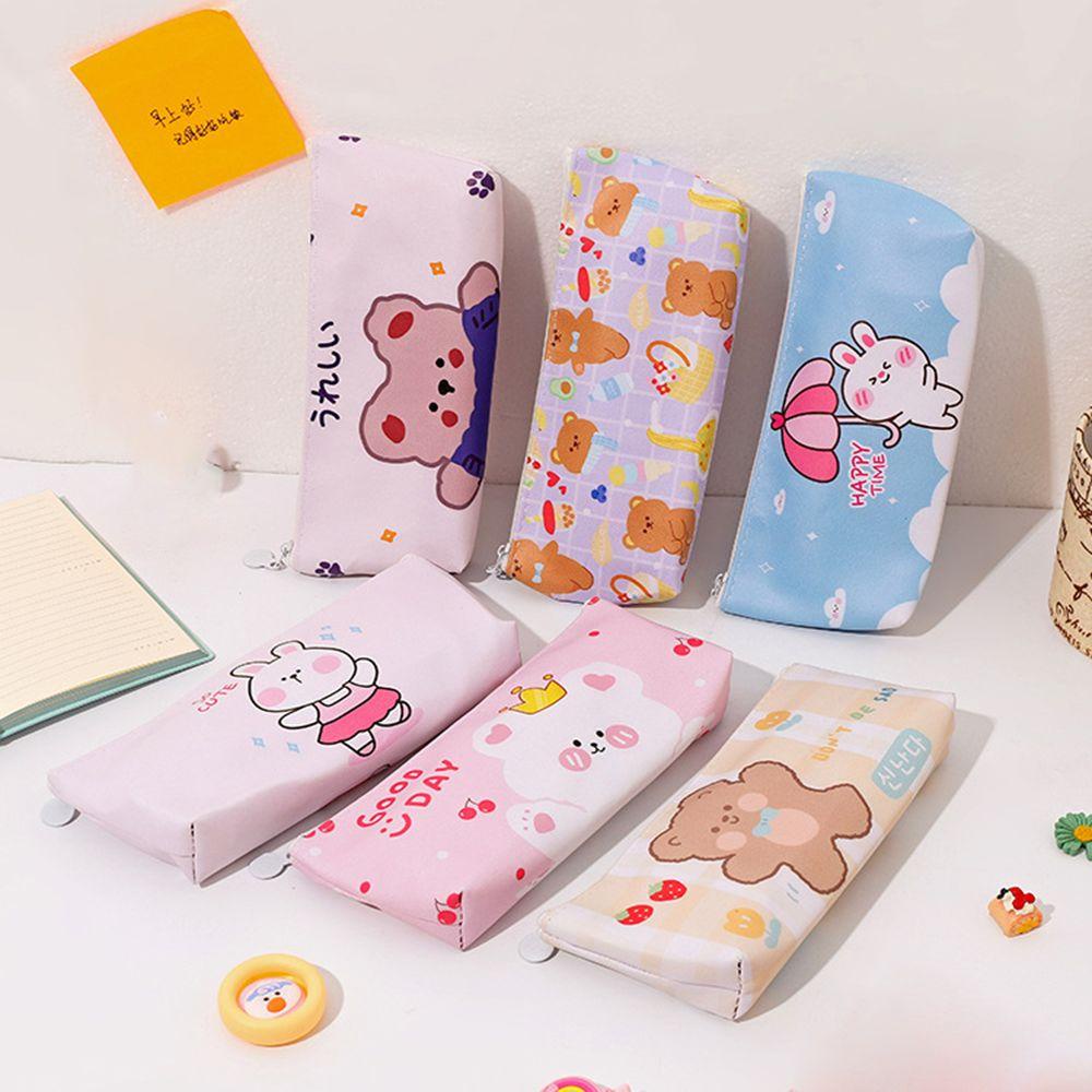 LAYOR1 Pen Bag High Appearance Cartoon Portable Waterproof Wiping Stationery Bag