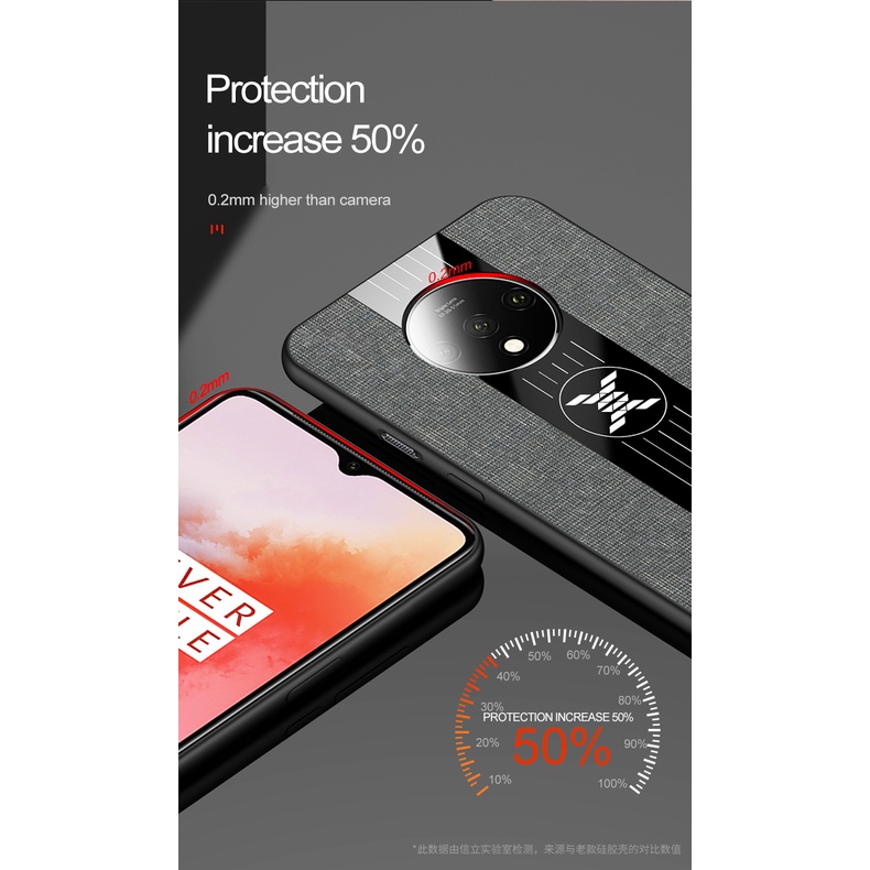 Ốp Điện Thoại Silicone Mềm + PC + Vải Tản Nhiệt Chống Sốc Cho Oneplus 7T Pro 7 Pro 7tpro 7pro