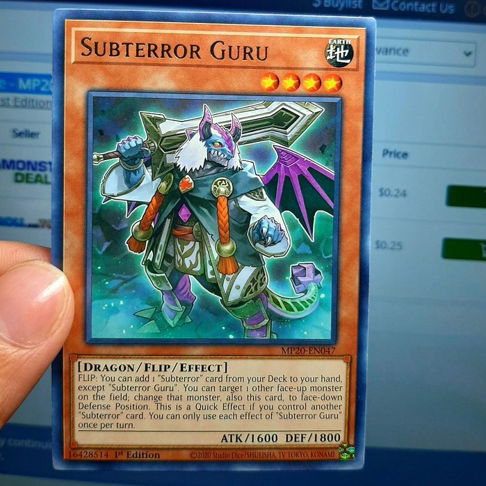 THẺ BÀI YUGIOH Subterror Guru - MP20-EN047 - Rare 1st Edition