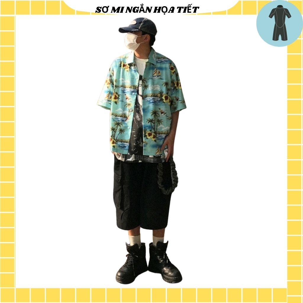 Áo Sơ Mi Tay Ngắn Unisex Cổ Bẻ Phong Cách Hàn Quốc Freesize