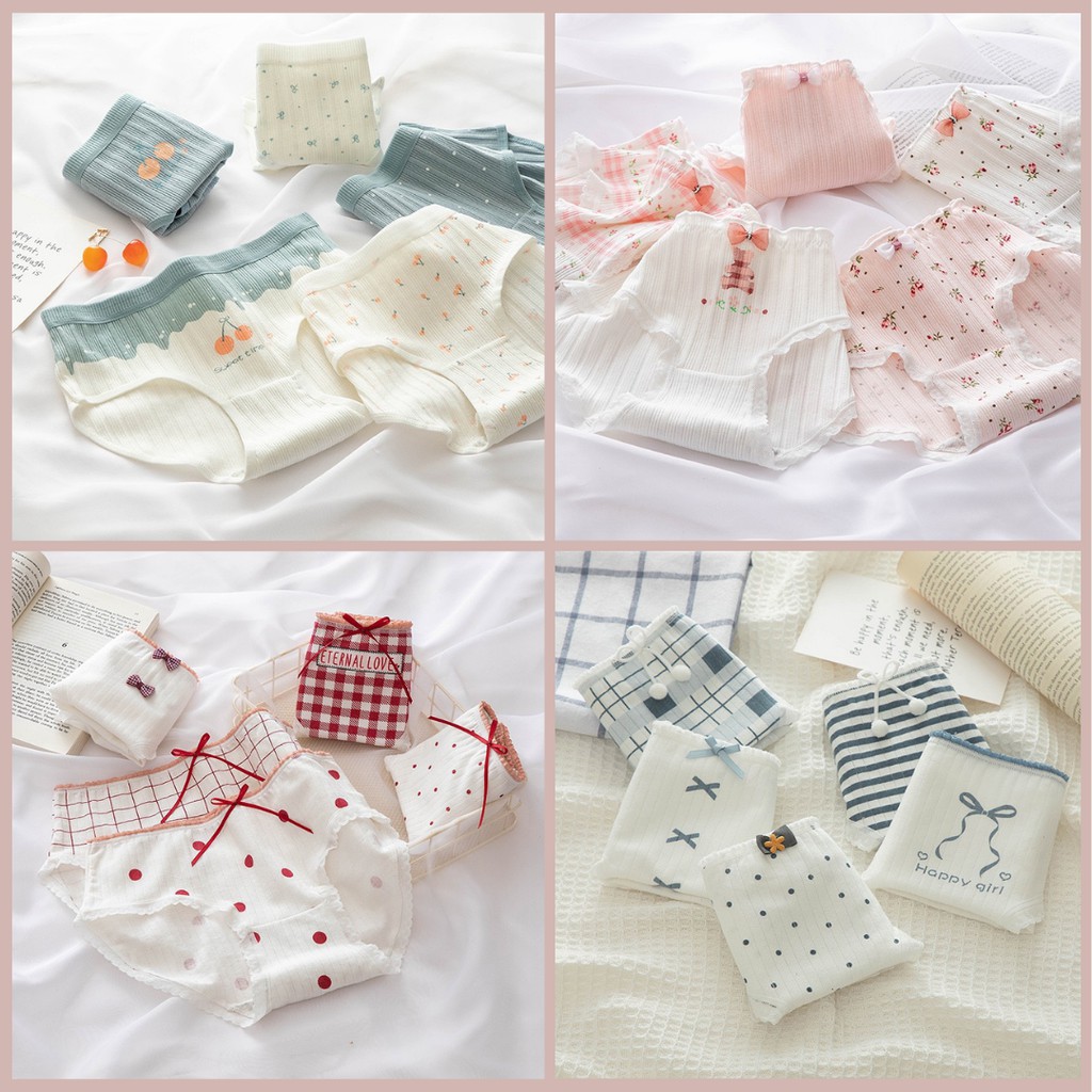 Set 5 Quần Lót Cotton Vanvene Combo 5 Quần Chip Nữ Nhiều Loại Cạp Vừa Cạp Vừa Chống Hằn Lộ Viền Co Giãn Nhiều Q230