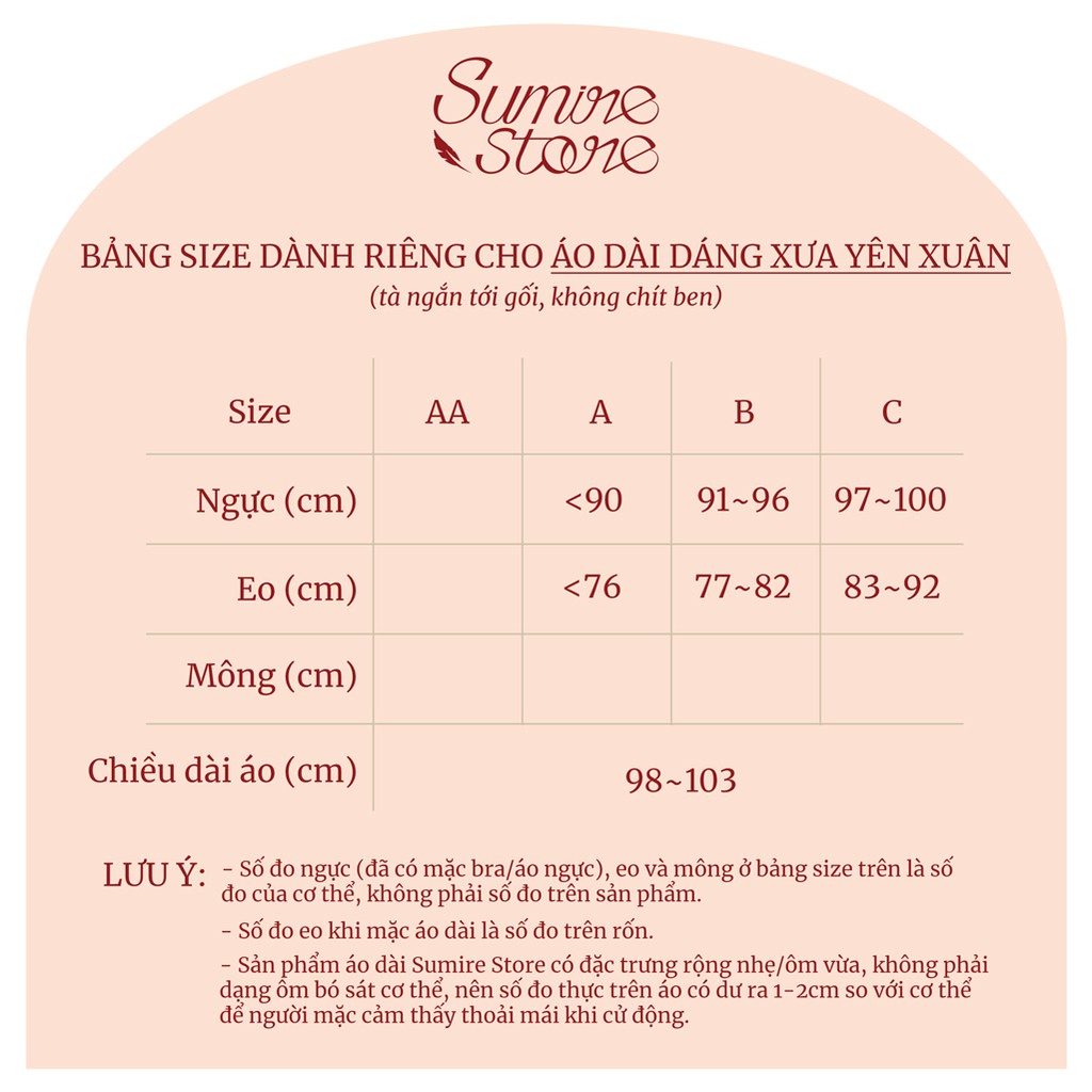 Sumire Store Áo dài Dáng xưa Yên Xuân Hồng cánh sen