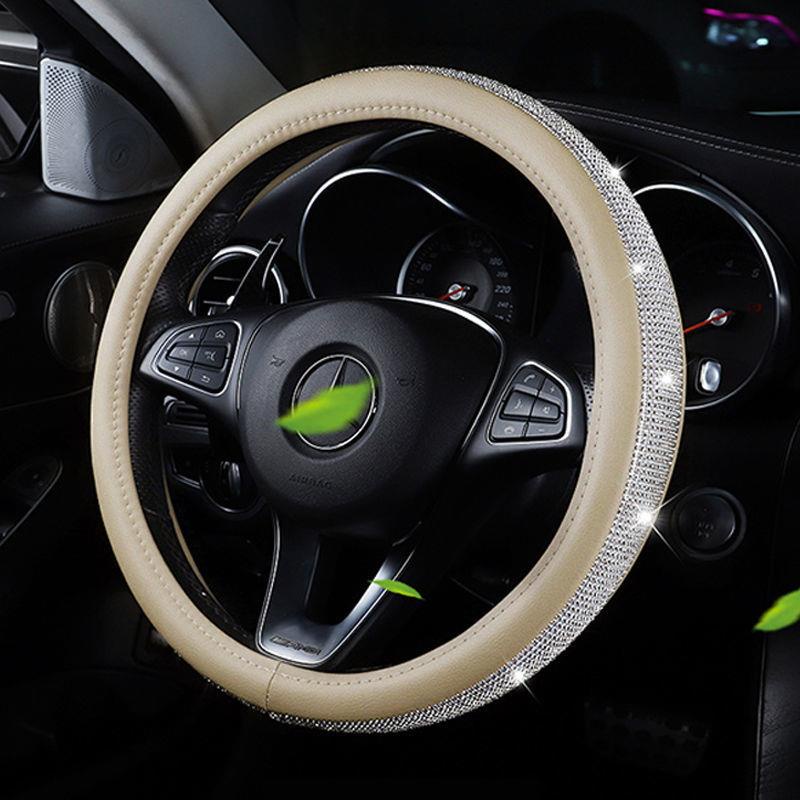 Vỏ Bọc Vô Lăng Bốn Mùa Đính Hạt Gỗ Thông Dụng Không Trượt Thoáng Khí Cho Xe Hơi