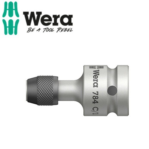 Đầu chuyển Wera 784 C/1 vuông 1/2" ra lục giác 1/4" với tháo lắp nhanh Wera 05042760001