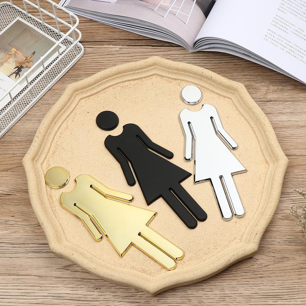 Nhãn Dán Trang Trí Cửa Nhà Vệ Sinh Tự Dính Họa Tiết 3D Tháo Rời Được DIY