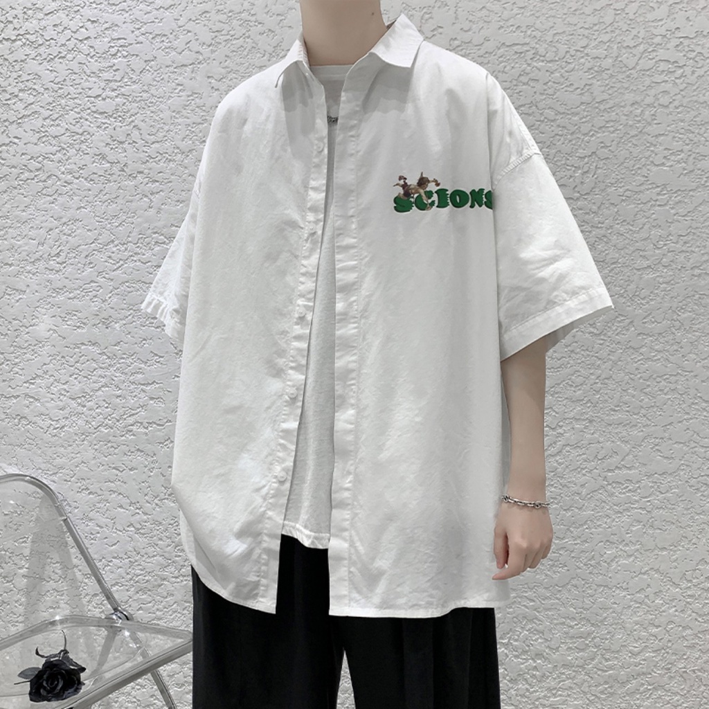 Áo sơ mi tay lỡ unisex from rộng nam nữ , sơ mi nam nữ vải voan lụa mịn mát free size 40kg - 70kg in thiên thần