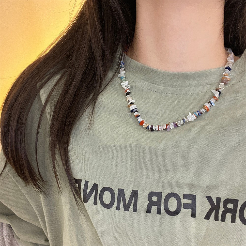 1 Vòng Cổ Xâu Hạt Nhiều Màu Sắc Thời Trang Hàn Quốc Cổ Điển Cho Nữ