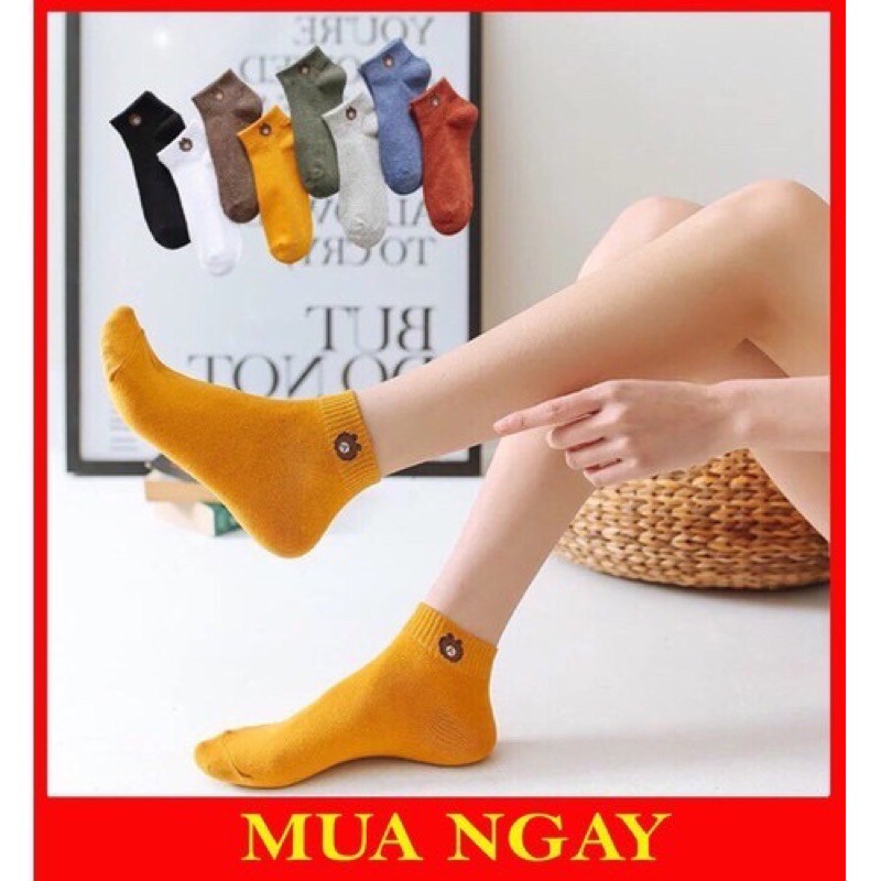 Combo 3 đôi tất Gấu cổ ngắn brown [ 2-3 ĐT]