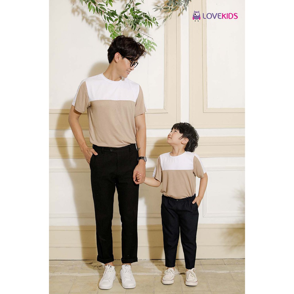 [MINIU] Áo thun bé trai và bố phối màu nâu - trắng MNB20ST003 - Lovekids