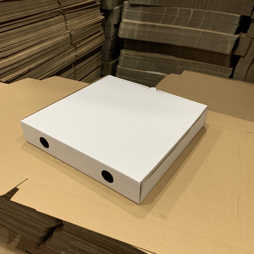 20 hộp carton đựng bánh pizza size 28x28x4cm màu trắng