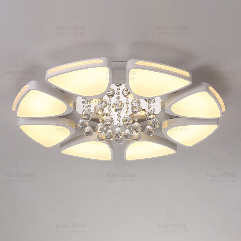 Đèn ốp trần phòng khách bằng pha lê HAPOVA SAPER 0908