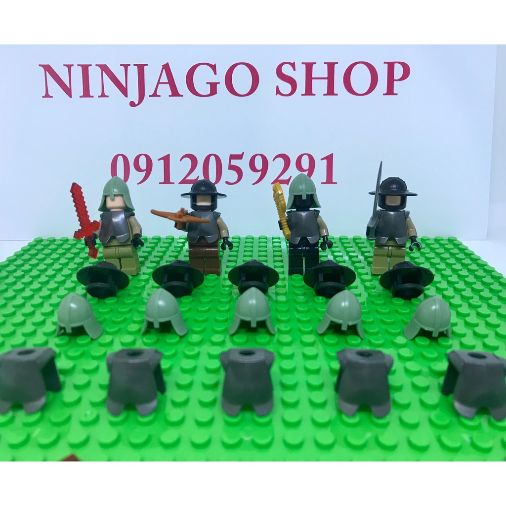 Phụ kiện minifigures áo giáp và mũ lính châu âu