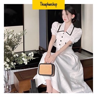 Set áo croptop viền + chân váy dạ midi