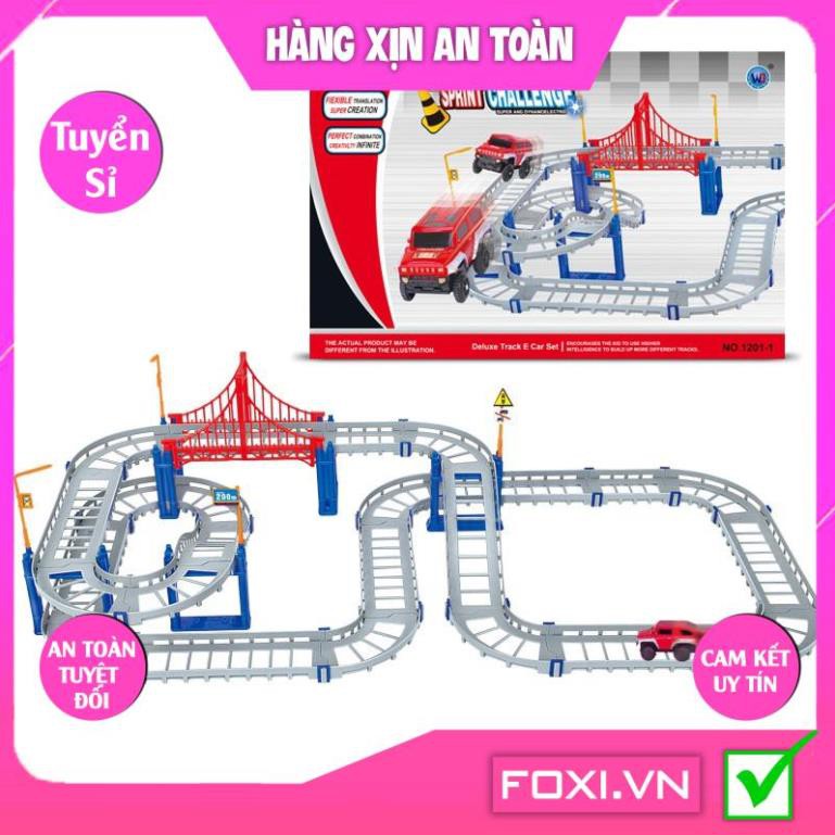 Mô hình lắp ráp đường ray xe lửa Foxi-Xếp hình tàu hỏa-tàu lượn siêu tốc-đa dạng và sáng tạo-tăng sự khéo léo cho đôitay