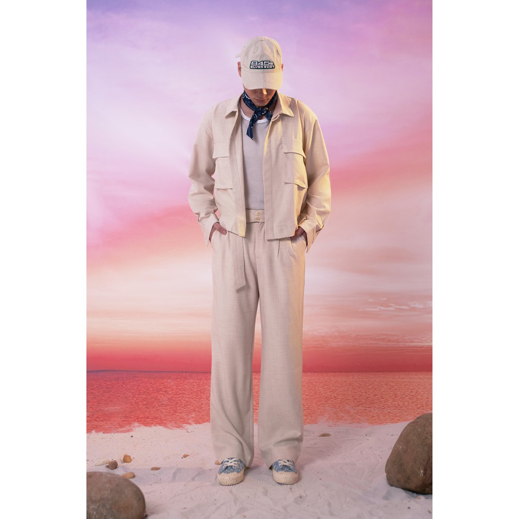 QUẦN DÀI DÁNG SUÔNG ELIO BEIGE PANTS VANBYVN SALE HÈ 2022