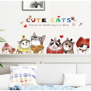 Decal dán tường mèo đáng yêu
