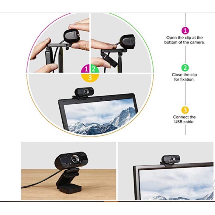 Webcam Máy Tính Chuyên Dùng Cho Học và Làm Việc Online Full HD 1080p sắc nét, có mic, cổng USB | BigBuy360 - bigbuy360.vn