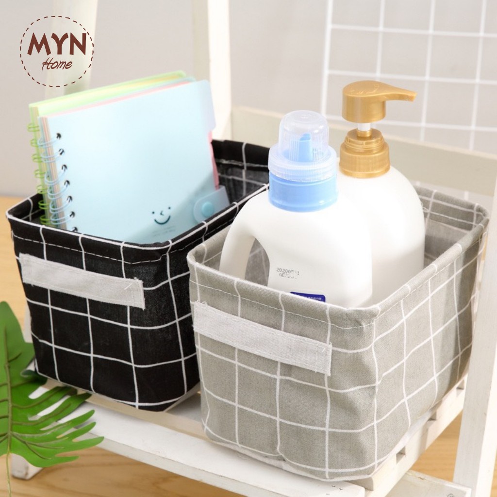 Giỏ đựng đồ cá nhân, giỏ vải văn phòng xinh xắn, dễ thương MYN Home