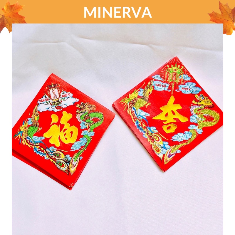 10 tờ Giấy dán Long Phụng trang trí năm mới 3 kích thước