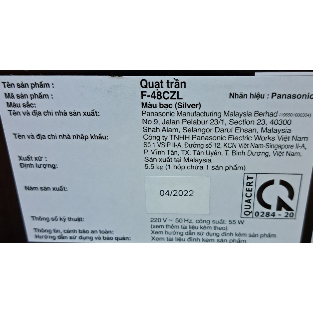 Quạt Trần Panasonic F‑48CZL