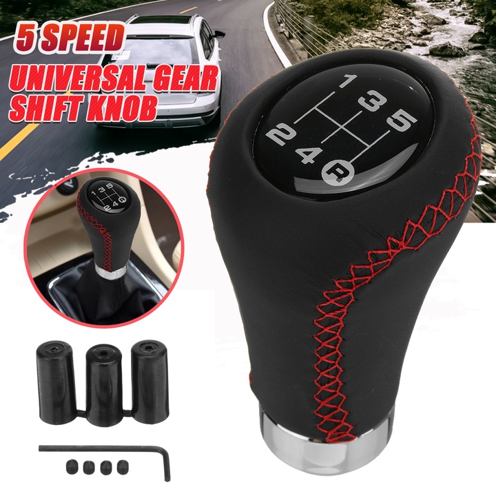 Tay nắm cần số sàn lắp cho các loại cần số ô tô, Universal Car Leather Gear Shift Knob