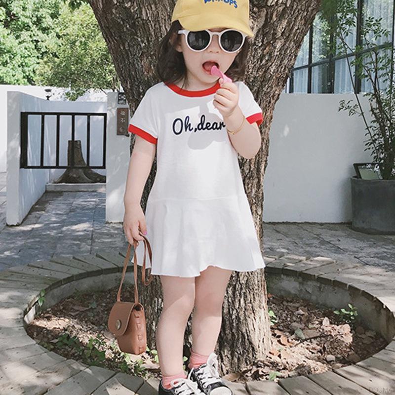 Đầm tay ngắn mùa hè dễ thương cho bé gái